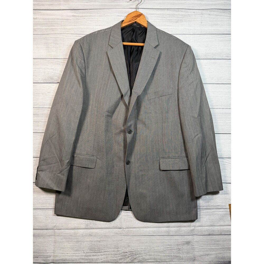 Haggar Suit Up System Men’s 48L Gray Herringbone Suit Jacket Blazer